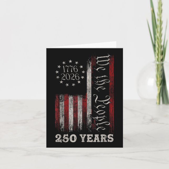 Tarjeta Estados Unidos 250 cumpleaños bandera de Estados U (Anverso)