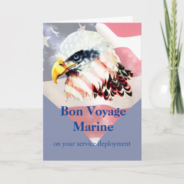 Tarjeta Estados Unidos Bandera Americana Bald Eagle Bon Vo (Anverso)