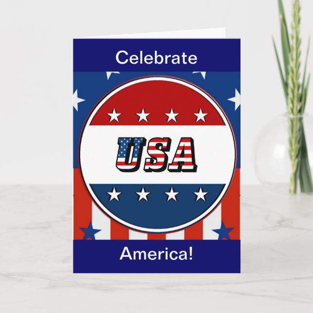 Tarjeta Estados Unidos - Bandera estadounidense y estrella (Anverso)