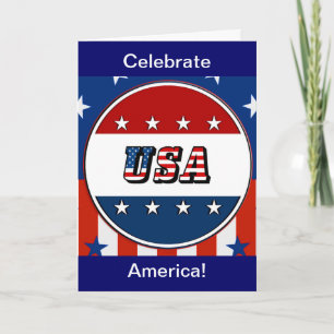 Tarjeta Estados Unidos - Bandera estadounidense y estrella
