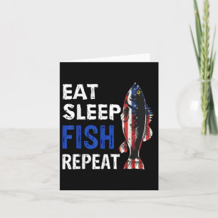 Tarjeta Estados Unidos Comen Pescado De Sueño Repita Funny