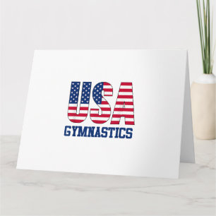 Tarjeta Estados Unidos: Deportes de gimnasia con bandera e