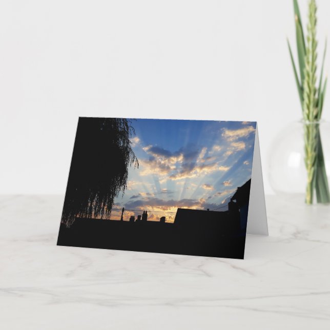 Tarjeta Estallido de sol al atardecer (Anverso)