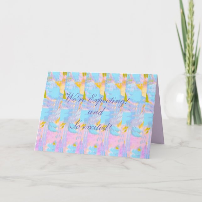 Tarjeta Estamos esperando y muy emocionados dentro de (Anverso)