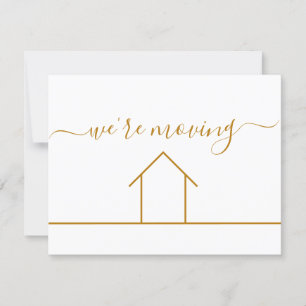 Tarjeta Estamos mudando Moda Oro cambio de dirección Nueva