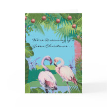 Estamos soñando con un verde Navidad Flamingos