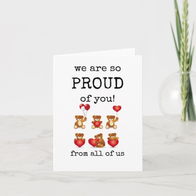 Tarjeta Estamos tan orgullosos de ti, de todos nosotros, f (Anverso)