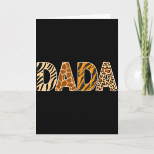 Tarjeta Estampa de animal salvaje Dada cebra jirafa tigre