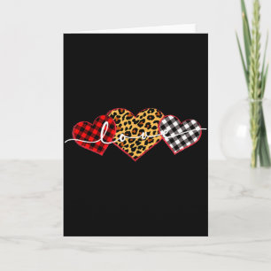 Tarjeta Estampa de leopardo a cuadros Búfalo Amor Día de S