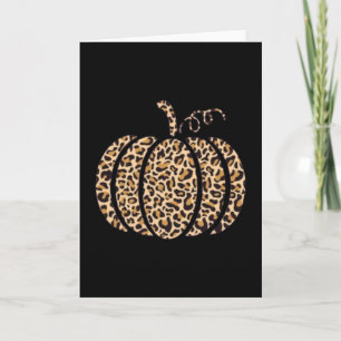 Tarjeta Estampa de leopardo de calabaza Otoño Gráfico Día 