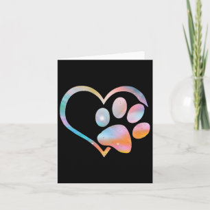 Tarjeta Estampa de pata de perro psicodélica Tie Dye Bulld