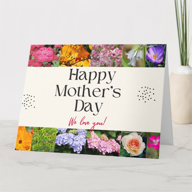 Tarjeta Estampa floral del Día de las Madres (Anverso)