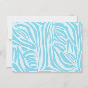 Tarjeta Estampado de cebra azul y blanco en negrita