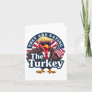 Tarjeta Están Comiendo Turkeys Divertido Que El Día De Acc