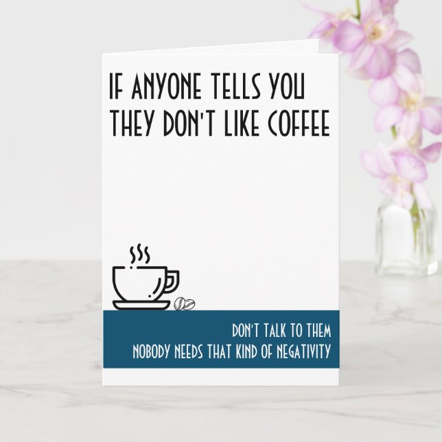 Tarjeta estándar de teal para amantes del café (Orquídea)