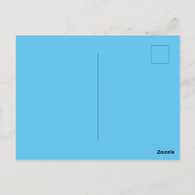 Tarjeta Estándar Personalizada de Color Azul Cielo (Reverso)