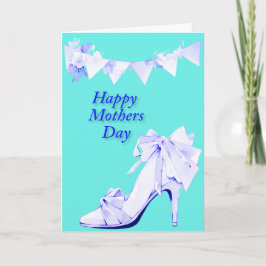 Tarjeta Estandarte y zapato en azul y verde azulado