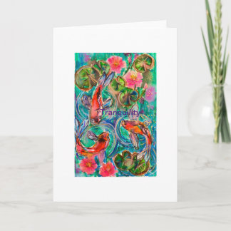 Tarjeta Estanque de Koi