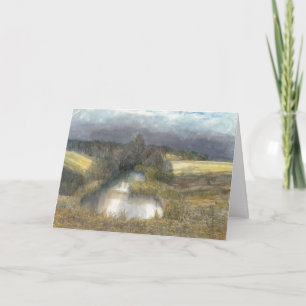 Tarjeta estanque de otoño