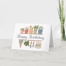 Tarjeta Estante de jardín de cumpleaños Plantas de interio