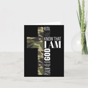 Tarjeta Estar quietos y conocer a Dios la Biblia Cristiana
