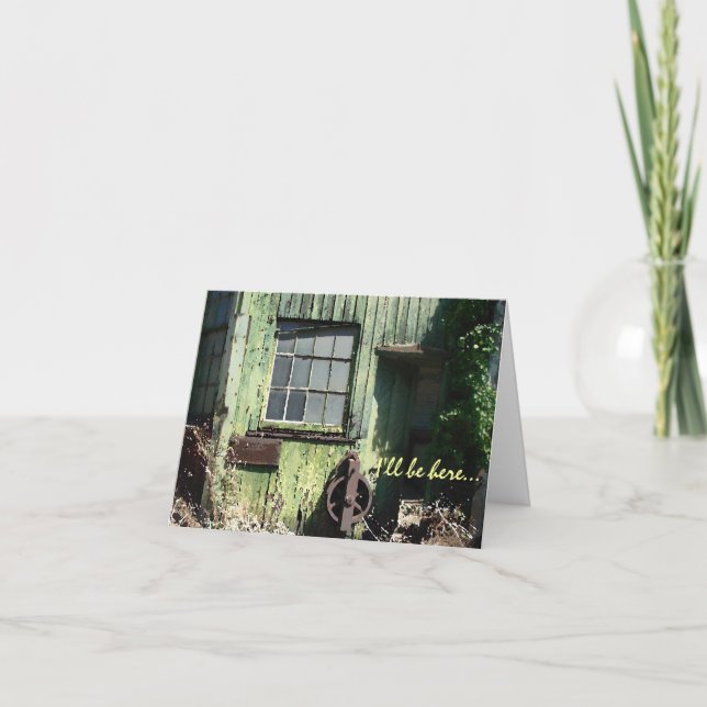 Tarjeta Estaré aquí… usted valgo la espera (Anverso)