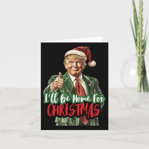 Tarjeta Estaré en casa para la pijama de Navidad de Santa 