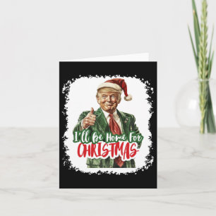 Tarjeta Estaré en casa para la pijama de Navidad de Santa 