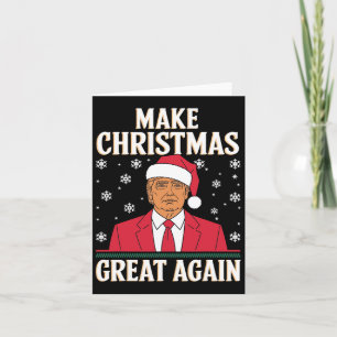 Tarjeta Estaré en casa para los Navidades de Santa Trump