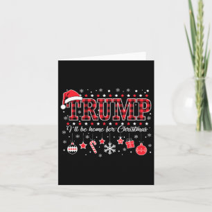 Tarjeta Estaré en casa para los Navidades Santa Funny Trum