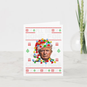 Tarjeta Estaré en casa para Navidad divertido Santa Trump 