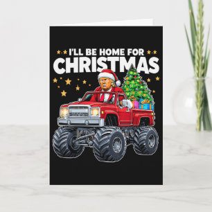 Tarjeta Estaré en casa para Navidad - Donald Trump Navidad