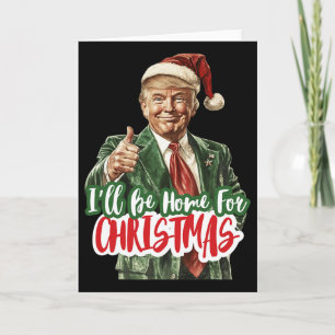 Tarjeta Estaré en casa para Navidad votando Trump Elección