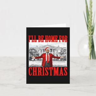 Tarjeta Estaré en casa para Navidades de Trump Santa