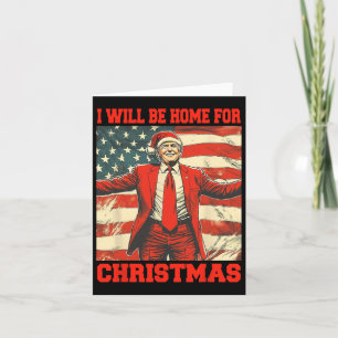 Tarjeta Estaré en casa para Navidades Navidad Santa Pajama