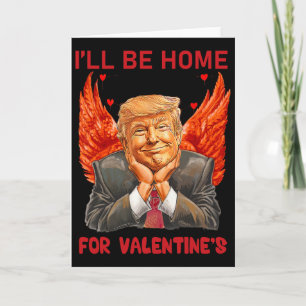 Tarjeta Estaré en casa para San Valentín Corazón Divertido
