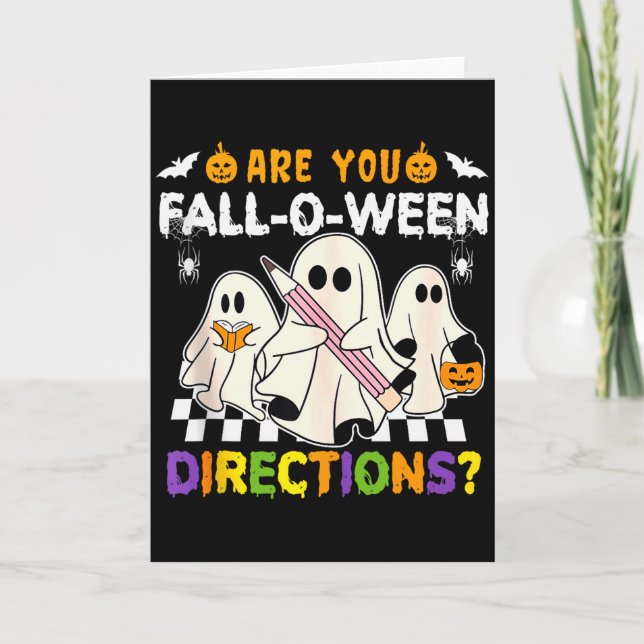 Tarjeta ¿Estás Caído O Ween Direcciones Fantasma Cristiano (Anverso)