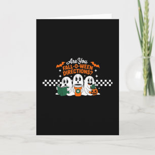 Tarjeta ¿Estás en direcciones de Fall-o-ween - Divertido 3