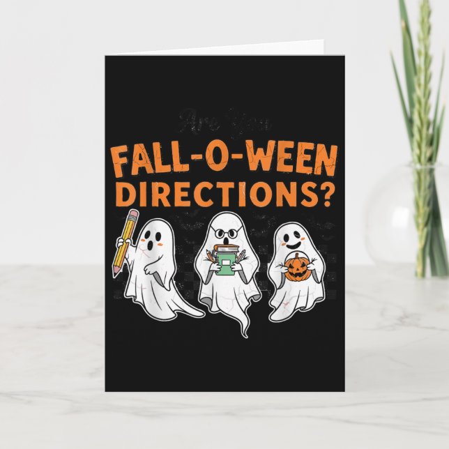 Tarjeta ¿Estás en Fall-o-ween Instrucciones Divertido Prof (Anverso)
