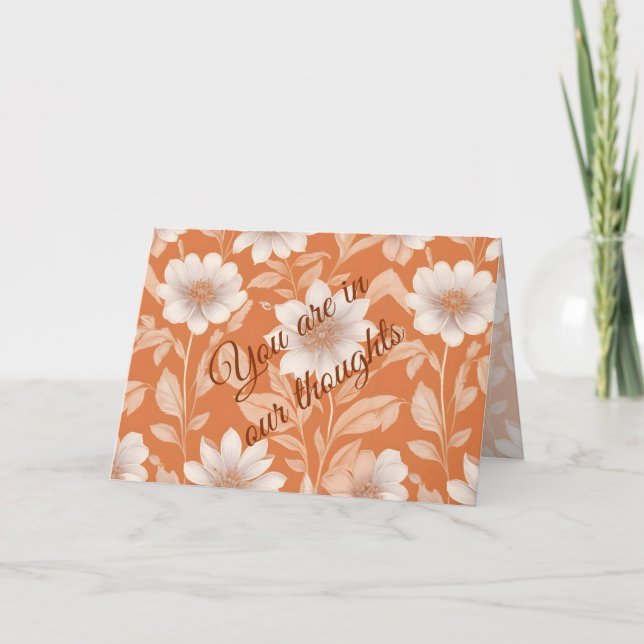 Tarjeta Estás en nuestros pensamientos - Flores blancas so (Anverso)