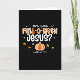 Tarjeta ¿Estás en Otoño Jesús Parche Vintage Calabaza de A