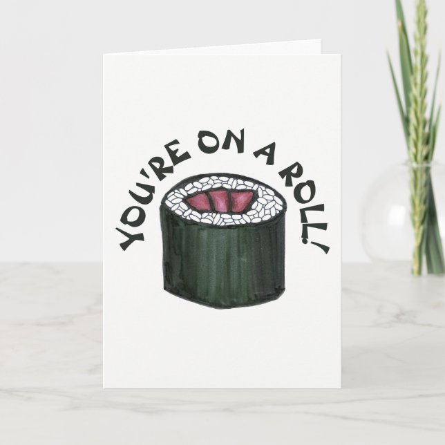 Tarjeta Estás en un delicioso atún japonés de comida (Anverso)