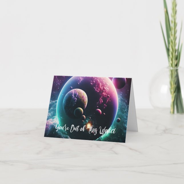 Tarjeta Estás fuera de este universo espacial mundial de g (Anverso)