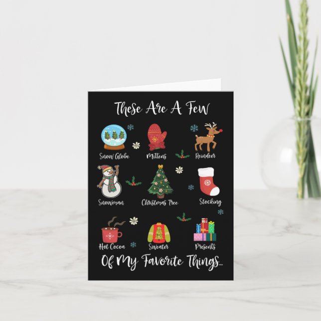 Tarjeta Éstas son algunas de mis cosas preferidas  (Anverso)