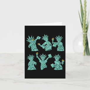 Tarjeta Estatua Bailarina De La Libertad 4 De Julio Niños