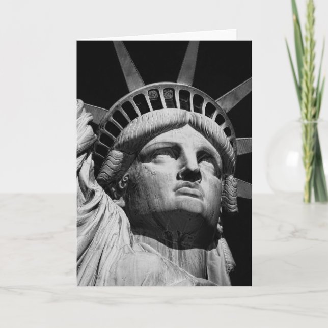 Tarjeta Estatua blanca negra de la libertad en Nueva York (Anverso)