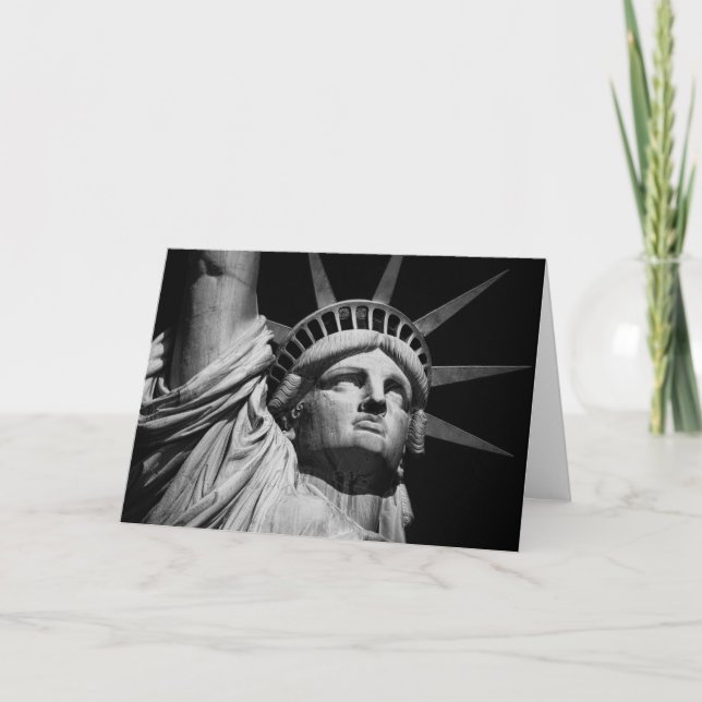 Tarjeta Estatua blanca negra de la libertad en Nueva York (Anverso)