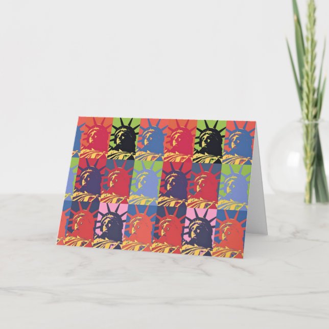 Tarjeta Estatua de arte pop estadounidense por la libertad (Anverso)