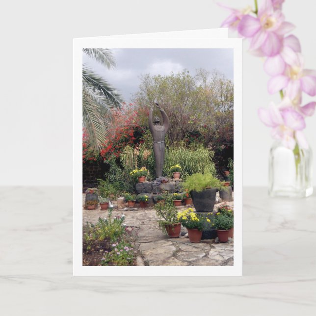 Tarjeta Estatua De Francisco De Asís En Capernaum (Orquídea)