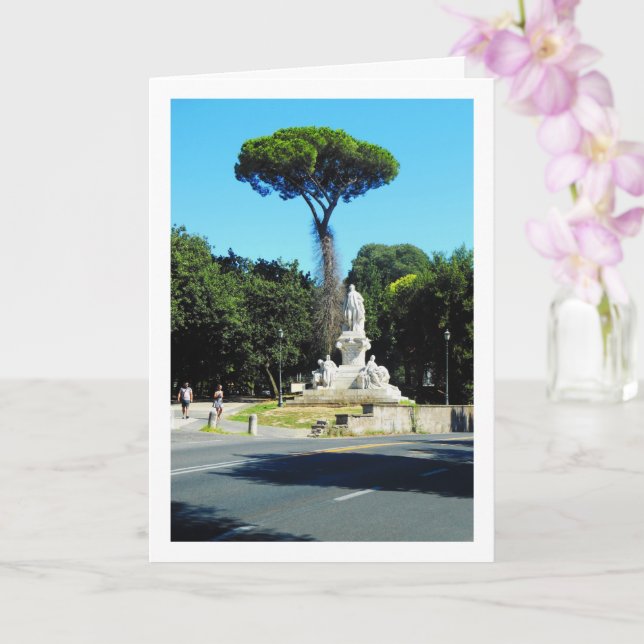 Tarjeta Estatua De Goethe En Villa Borghese En Roma, Itali (Orquídea)